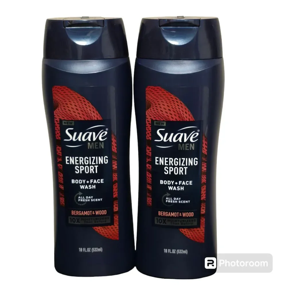Suave Energizing Sport‎ Body and Face Wash Bergamont and Wood 18 oz.